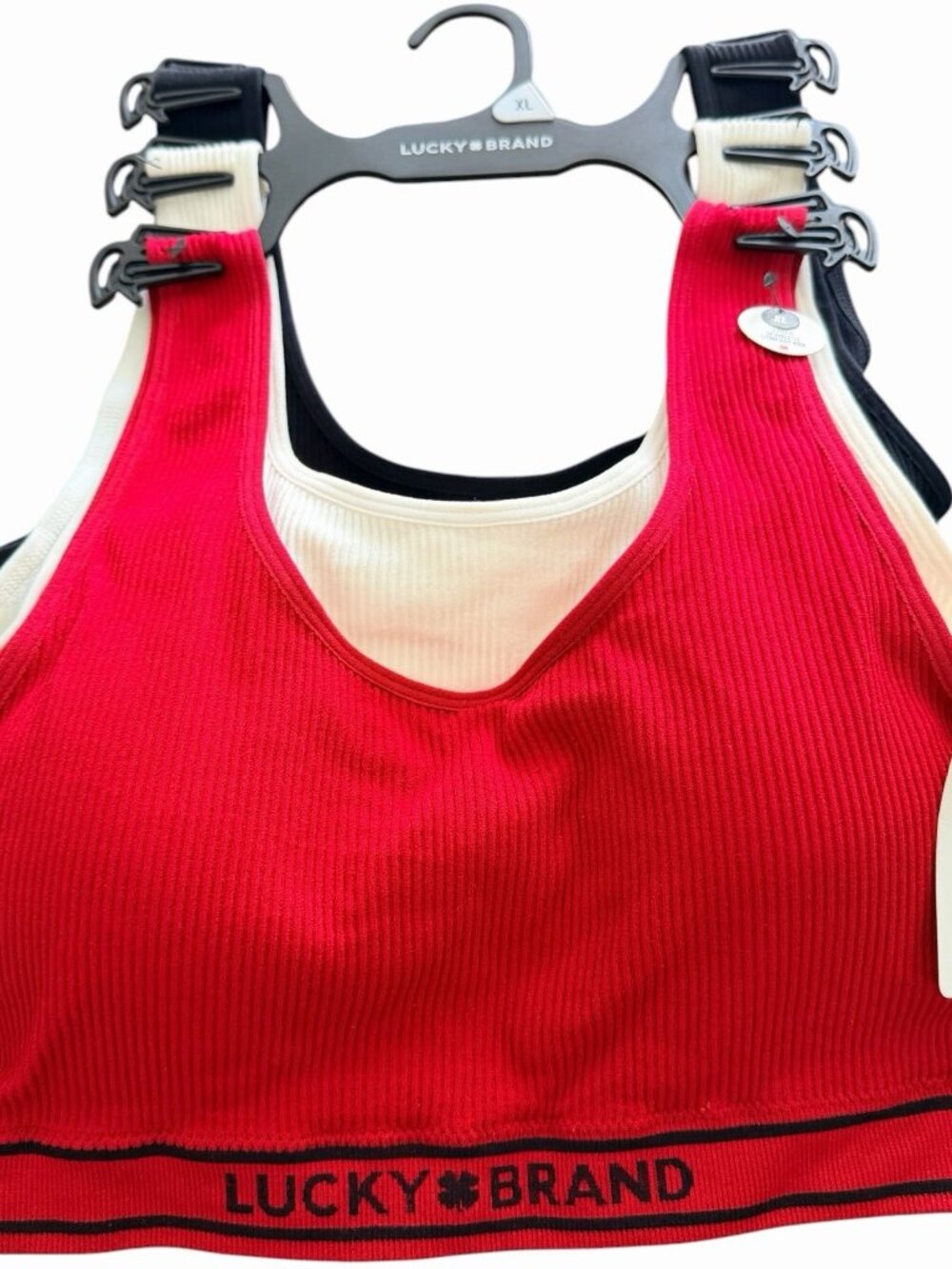 LUCKY BRAND Women's Ribbed Comfort Bra 3-Pack LVD78153 NWT Size : XL